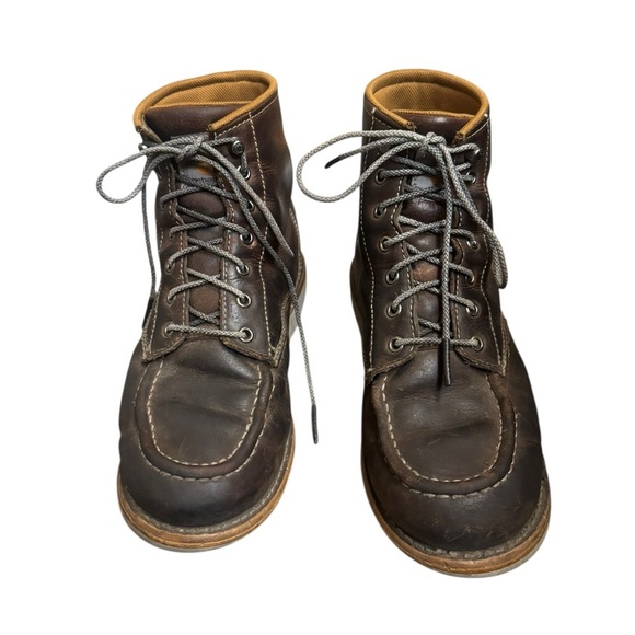 CARHARTT Men's Brown Leather Waterproof Moc Toe Wedge Work Boots Size 9 Outdoors - Picture 4 of 16